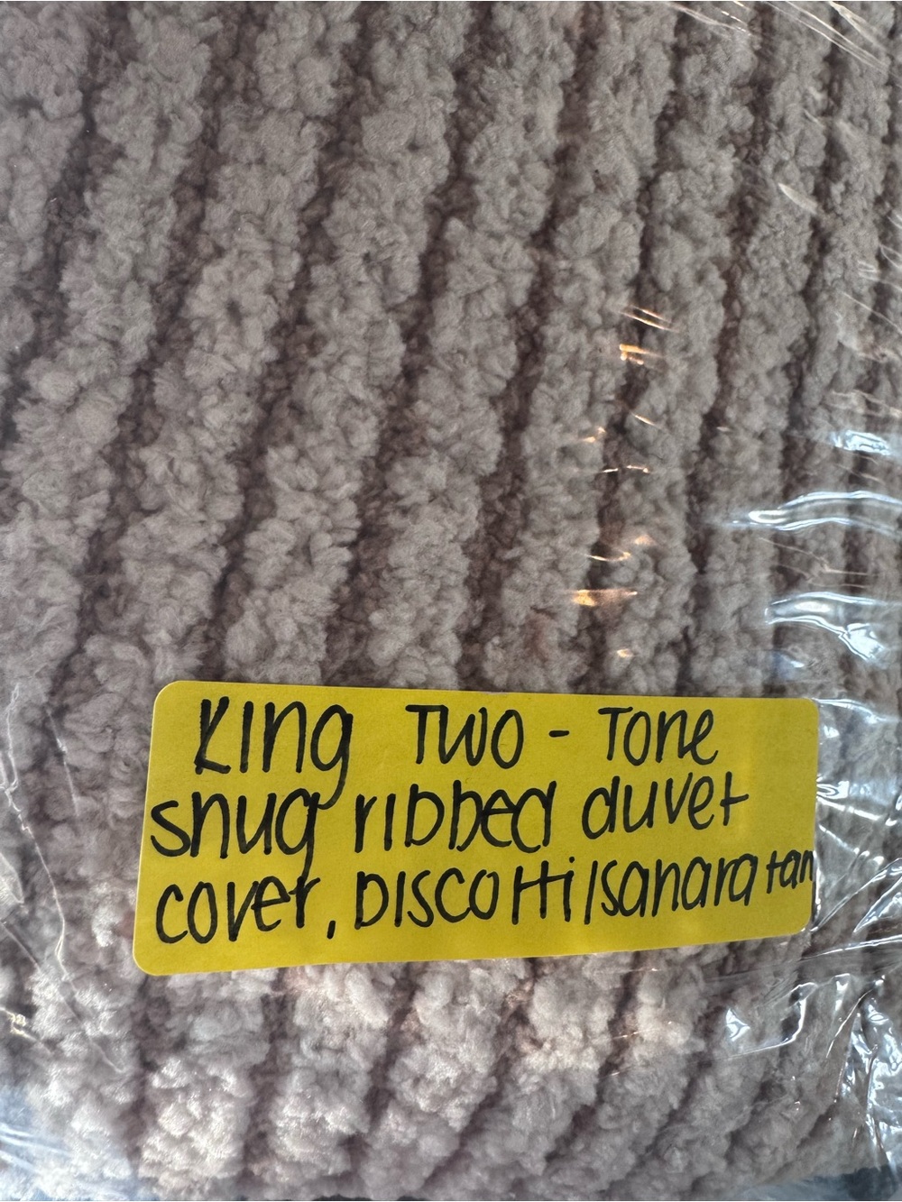 Sunday Citizen Snug Ribbed Duvet Cover, King Size, Biscotti & Sahara Tan - Picture 8 of 8